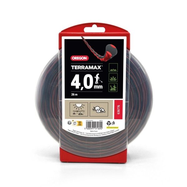 ΜΕΣΙΝΕΖΑ OREGON ΣΓΟΥΡΗ TERRAMAX 4,00MM-26M ΜΑΥΡΗ ΚΟΚΚΙΝΗ 636776