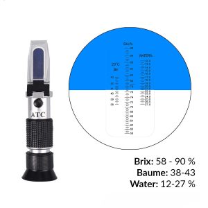 ΔΙΑΘΛΑΣΙΜΕΤΡΟ ΜΕΛΙΟΥ BAUME ΟΠΤΙΚΟ (Brix: 58-90 % , Baume: 38-43, Water: 12-27 %) ΔΙΑΘΛΑΣΙΜΕΤΡΟ ΜΕΛΙΟΥ BAUME ΟΠΤΙΚΟ (Brix: 58-90 % , Baume: 38-43, Water: 12-27 %)