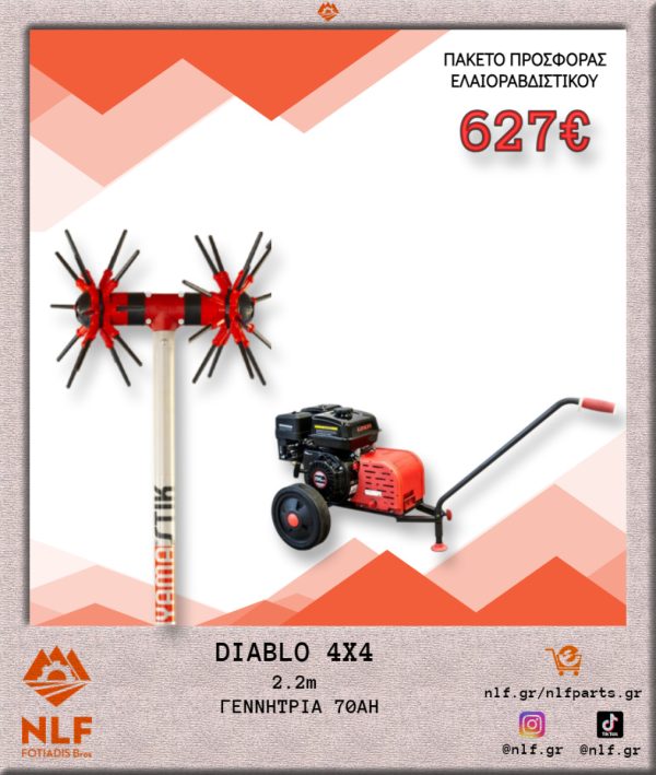 ΠΑΚΕΤΟ ΕΛΑΙΟΡΑΒΔΙΣΤΙΚΟΥ DIABLO 4X4 2,2 ΜΕΤΡΑ ΜΕ ΓΕΝΝΗΤΡΙΑ 70Α DI4X4.22.G70