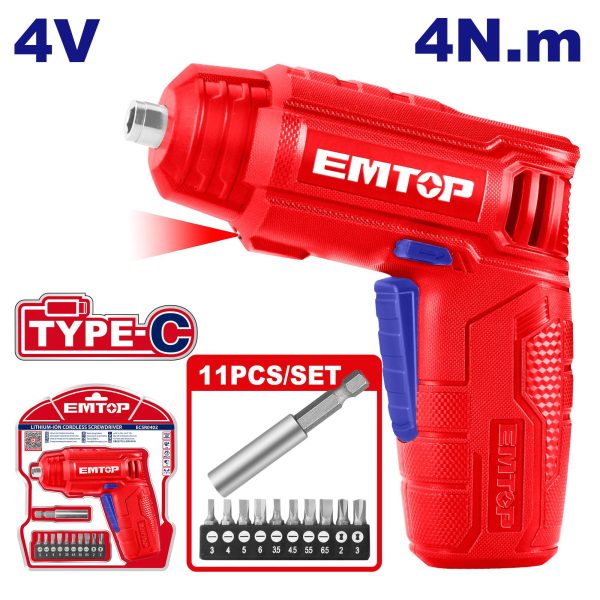 ΚΑΤΣΑΒΙΔΙ EMTOP ECSR0404 ΕΠΑΝΑΦΟΡΤΙΖΟΜΕΝΟ 4V-Li+ΣΕΤ ΜΥΤΕΣ ECSR0404