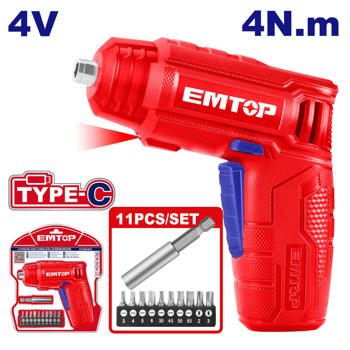 ΚΑΤΣΑΒΙΔΙ EMTOP ECSR0404 ΕΠΑΝΑΦΟΡΤΙΖΟΜΕΝΟ 4V-Li+ΣΕΤ ΜΥΤΕΣ ECSR0404