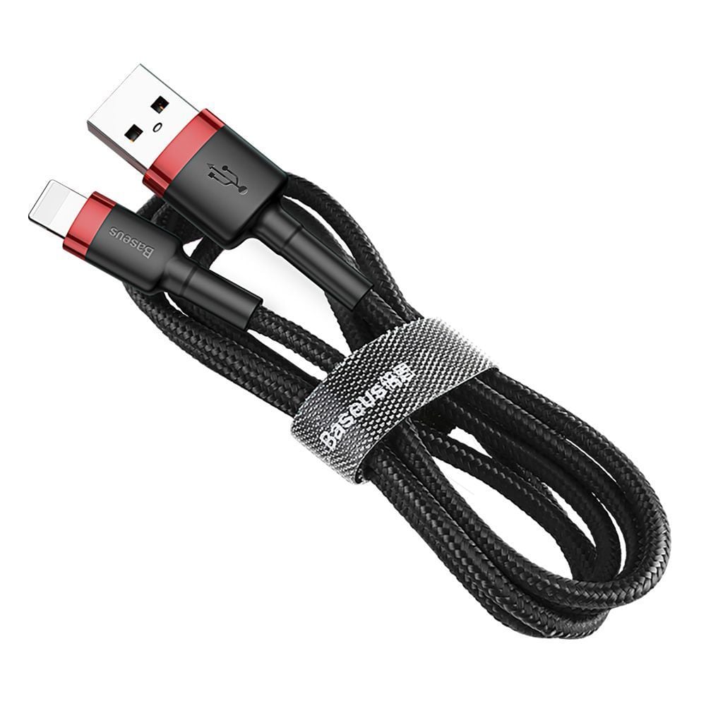 ΚΑΛΩΔΙΟ BASEUS CAFULE BRAIDED USB 2.0/Lightning 1,5A-2m ΜΑΥΡΟ-ΚΟΚΚΙΝΟ 12120280