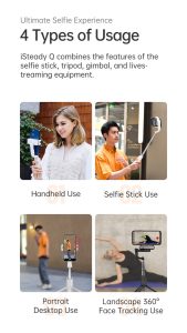 Hohem iSteady Q Smart Selife Stick Tripod Gimbal for Smartphone (White)
