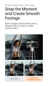 Hohem iSteady Q Smart Selife Stick Tripod Gimbal for Smartphone (White)