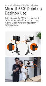 Hohem iSteady Q Smart Selife Stick Tripod Gimbal for Smartphone (White)