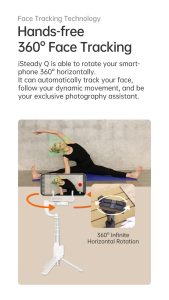 Hohem iSteady Q Smart Selife Stick Tripod Gimbal for Smartphone (White)