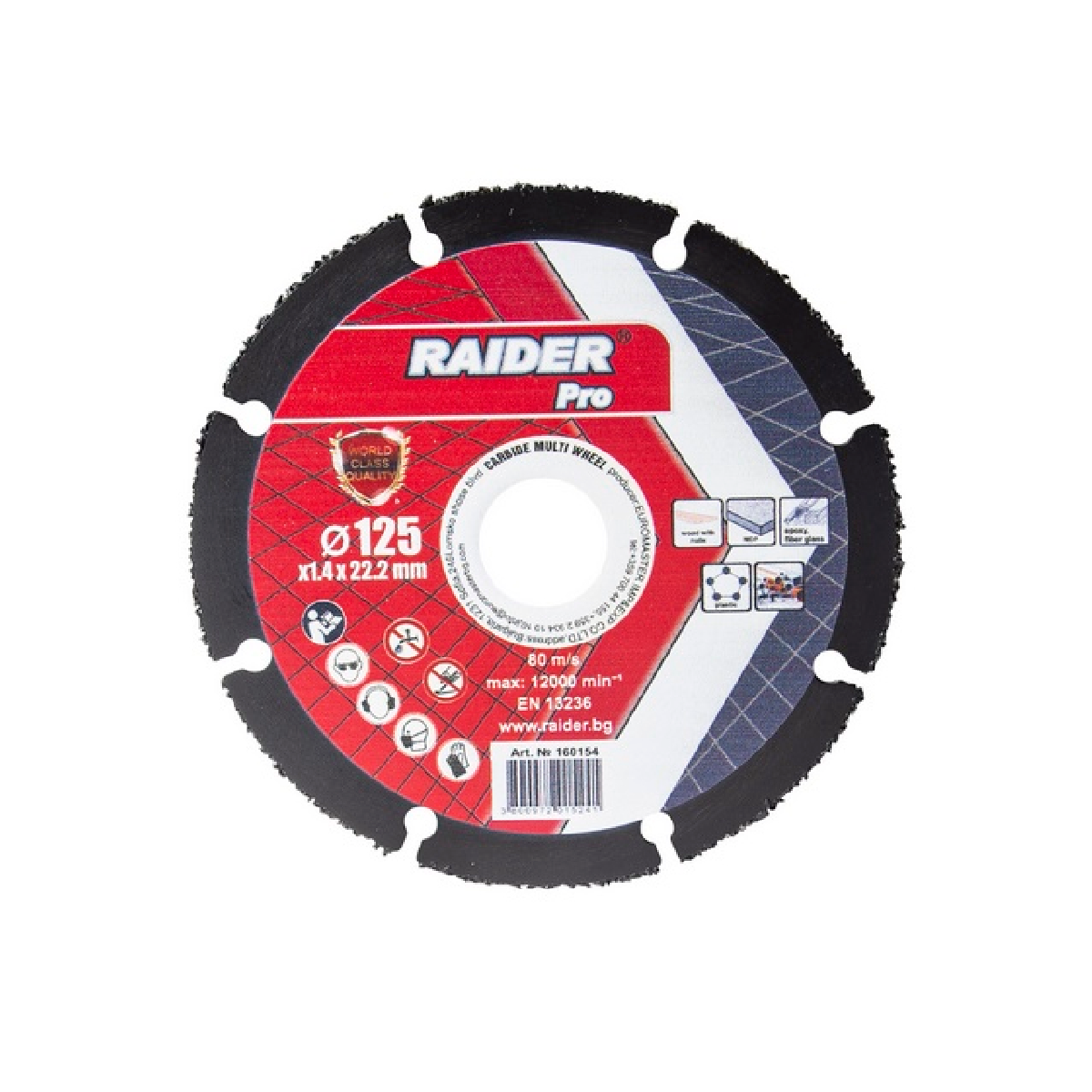 RAIDER Τροχός κοπής carbide 125×1,4mm 160154 160154