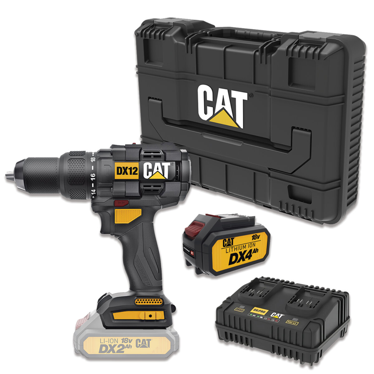 ΔΡΑΠΑΝΟΚΑΤΣΑΒΙΔΟ ΚΡΟΥΣΤΙΚΟ CAT DX12B ΚΑΣΕΤΙΝΑ+ΔΩΡΟ ΜΠΑΤΑΡΙΑ 4.0ah DXB4+-30% ΔΙΠΛΟ ΦΟΡΤΙΣΤΗ DXC42 02-4098