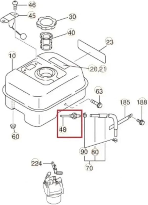 ΦΙΛΤΡΟ ΡΕΖΕΡΒΟΥΑΡ ΓΝΗΣΙΟ ΓΙΑ ROBIN – SUBARU EX13-EX17-EX21-EX27-EX40-SP170-SP210 20A.06402-00-1