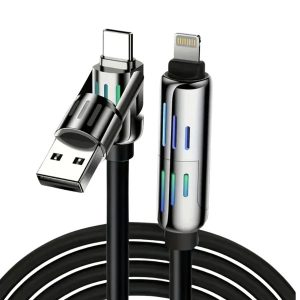 HYPERLOQ NEOCABLE ΚΑΛΩΔΙΟ ΦΟΡΤΙΣΤΗΣ 1,2Μ 4-IN-1 240W ΜΑΥΡΟ