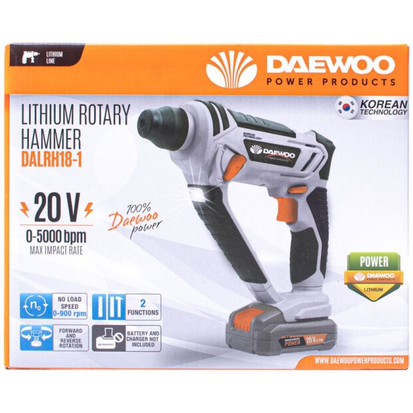 ΠΙΣΤΟΛΕΤΟ ΠΕΡΙΣΤΡΟΦΙΚΟ DAEWOO DALRH18-1 20V ΜΠΑΤΑΡΙΑΣ SOLO ΣΚΕΤΟ Daewoo DALRH18-1-8