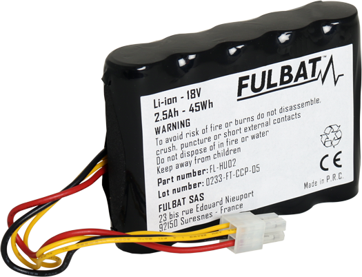 ΜΠΑΤΑΡΙΑ ΡΟΜΠΟΤΙΚΟΥ FULBAT LITHIUM-Lon FL-HU02 18V 2,5AH 45Wh 560610
