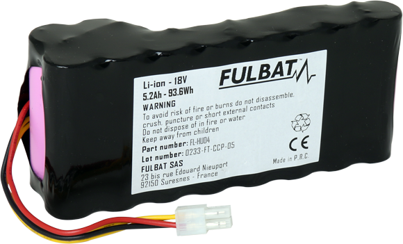 ΜΠΑΤΑΡΙΑ ΡΟΜΠΟΤΙΚΟΥ FULBAT LITHIUM-Lon FL-HU04 18V 5,2AH 93,6Wh 560618