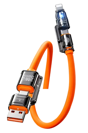 HYPERLOQ NEOCABLE PRO ΚΑΛΩΔΙΟ ΦΟΡΤΙΣΤΗΣ 1,2Μ 4-IN-1 240W ΠΟΡΤΟΚΑΛΙ