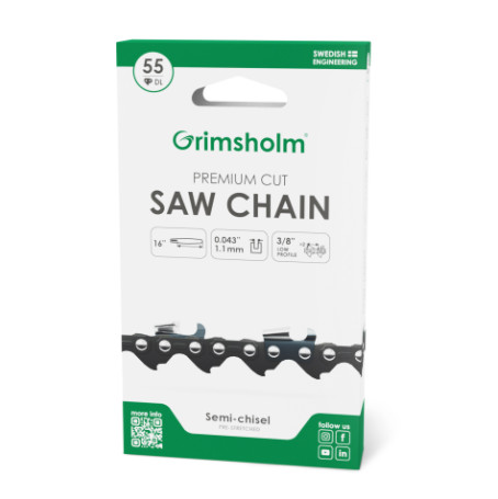 ΑΛΥΣΙΔΑ GRIMSHOLM PREMIUM CUT LOW PROFIL 3/8″ .043″/1,1mm 55 ΟΔΗΓΟΙ GS813