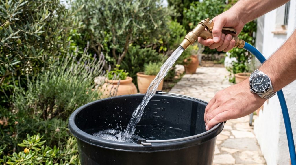 Έλεγχος ροής νερού με κουβά για πλυστικό μηχάνημα