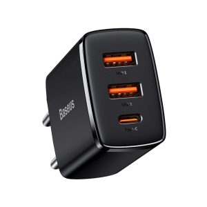 ΦΟΡΤΙΣΤΗΣ Baseus Type C/2x USB PD Quick Charge,30W, 3A Μαύρο χωρις καλώδιο ΦΟΡΤΙΣΤΗΣ Baseus Type C/2x USB PD Quick Charge,30W, 3A Μαύρο χωρις καλώδιο