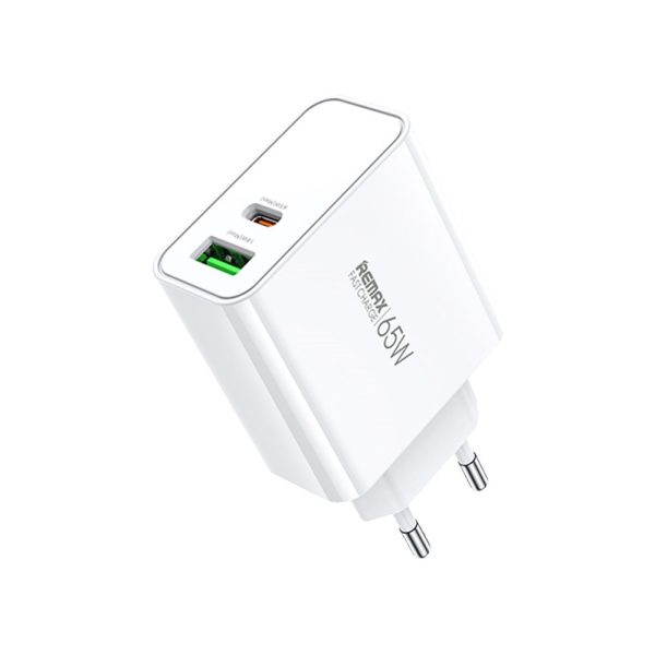 ΦΟΡΤΙΣΤΗΣ REMAX Kiddy Series Fast Charge RP-U125 65W, USB-A+USB-C Λευκό χωρίς καλώδιο 6954851209454