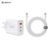 ΦΟΡΤΙΣΤΗΣ REMAX Figen Series fast Charger CA-20 (ACC65W) USB-A+USB-B με Καλώδιο USB C Λευκό 6954851231820