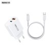 ΦΟΡΤΙΣΤΗΣ REMAX Fast Charger RP-U120 20W με USB-A+USB-C με Καλώδιο Lightning 1m Λευκό με καλώδιο 6954851245810