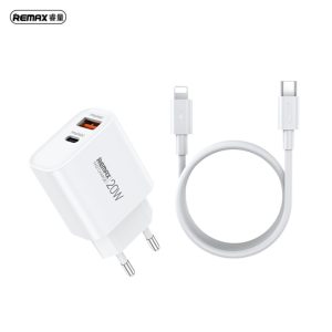 ΦΟΡΤΙΣΤΗΣ REMAX Fast Charger RP-U120 20W με USB-A+USB-C με Καλώδιο Lightning 1m Λευκό με καλώδιο ΦΟΡΤΙΣΤΗΣ REMAX Fast Charger RP-U120 20W με USB-A+USB-C με Καλώδιο Lightning 1m Λευκό με καλώδιο