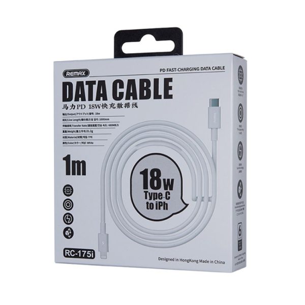 ΚΑΛΩΔΙΟ Remax RC-175i Marlik Series PD30W|Fast Charge Type-C to Lightning 1m Λευκό 6972174158617-2